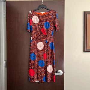 Boden Size 6 Long Floral & Polka Dot Sheath Dress